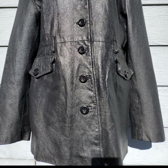 Moda Italy Black Bellagio Leather Jacket - Picture 2 of 8